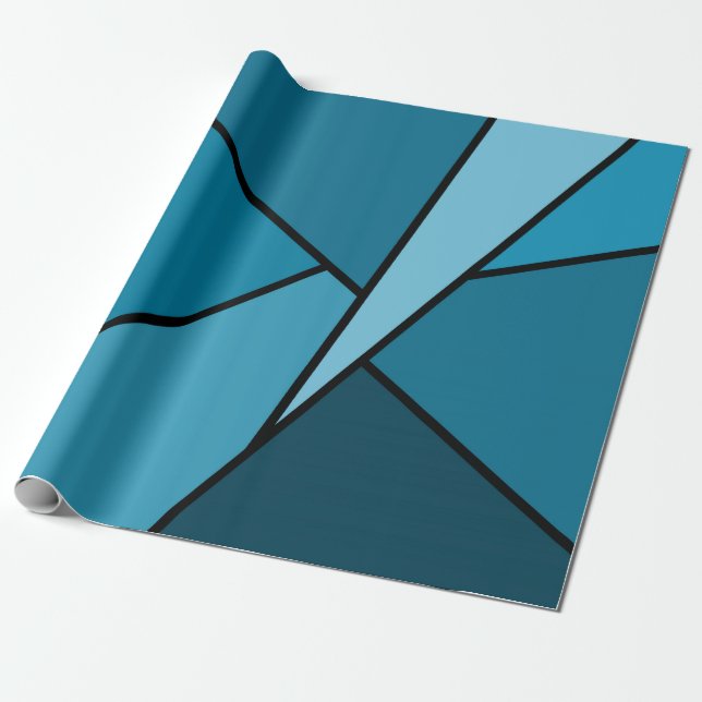 Resumen Papel de envoltura de polígonos Verde azul (Desenrollado)