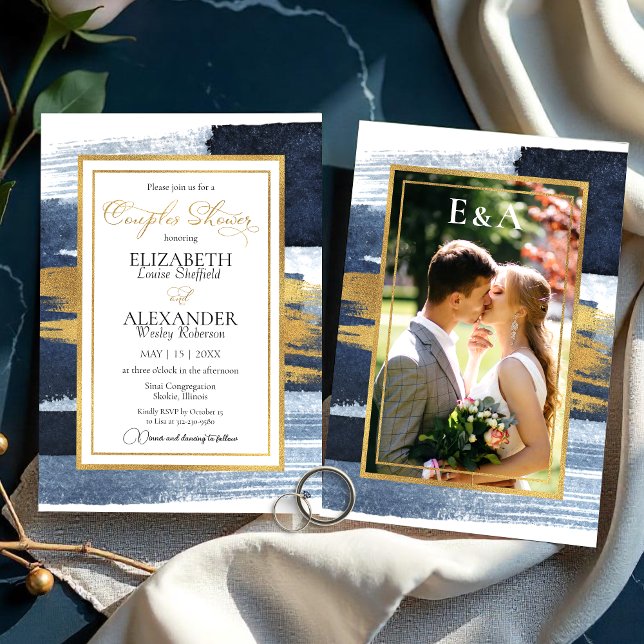 Resumen Parejas Ducha Invitación | Foto azul (Subido por el creador)