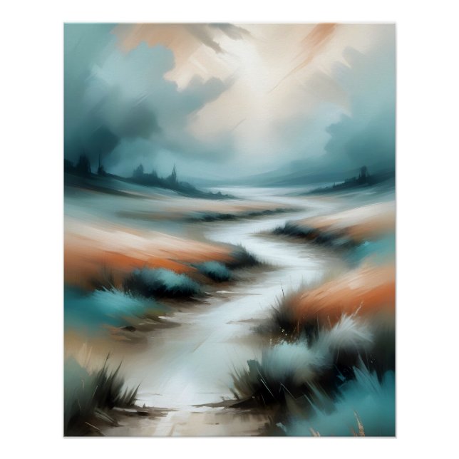 Resumen Pathway Poster de paisajes arte fondo (Anverso)