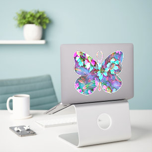 Resumen Pegatina de mariposa de flores