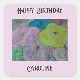 Resumen Pegatina personalizado de floral de verano