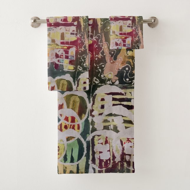 Resumen Pintado Batik Boho Bath Set (In situ)