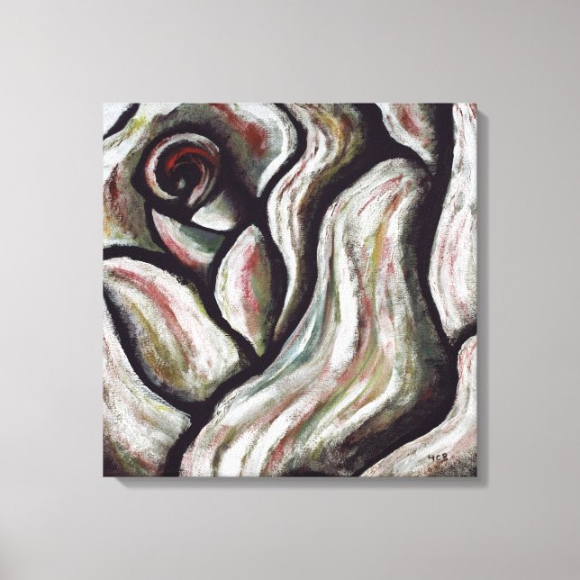 Resumen Pintura de arte moderno de Rosa negro rojo (Anverso)