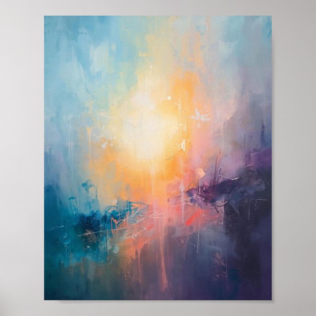 Resumen Poster de arte geométrico colorido (Frente)