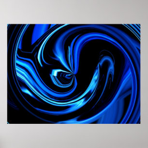 Resumen Poster De Arte Negro Y Azul