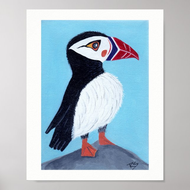 Resumen Poster de arte popular de Puffin (Frente)