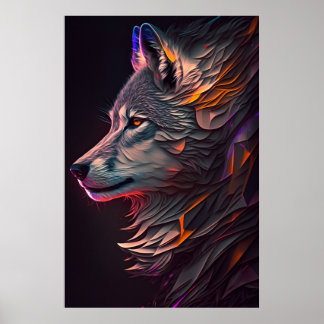 Resumen Poster de arte Wolf Wall