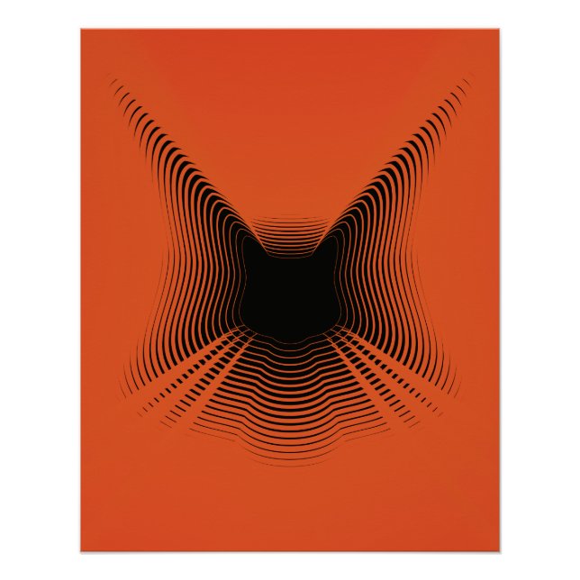 Resumen Poster de gato negro sobre fondo rojo (Anverso)