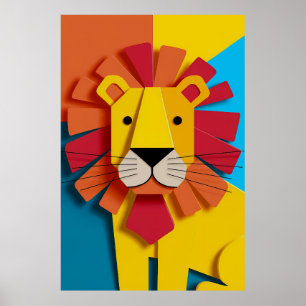 Resumen Poster de leones - Arte animal para decora