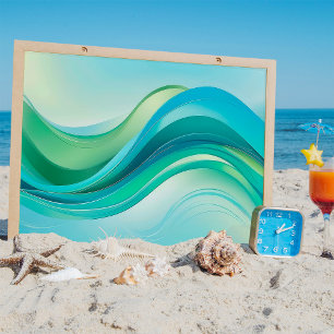 Resumen Poster de pared de arte fluido de olas oce