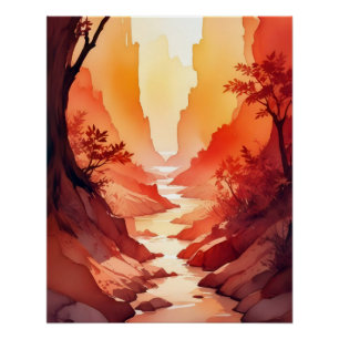 Resumen Poster paisajístico fondo Fondo de escrito