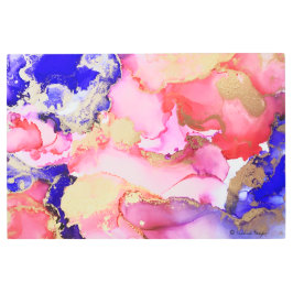Resumen Púrpura Púrpura Pink Gold Swirls Arte Mode