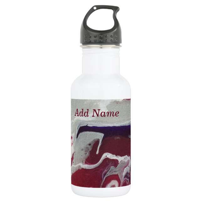 Resumen púrpura rosa Botella de agua personalizada (Anverso)