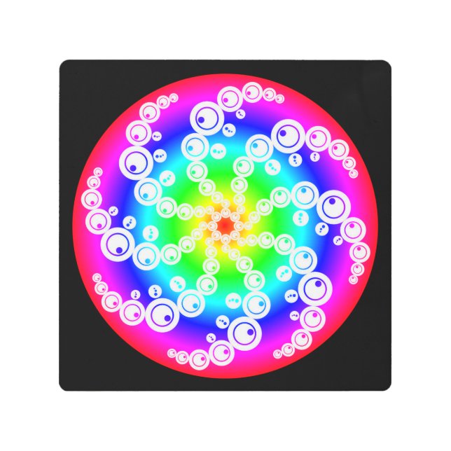 Resumen Recorte Círculo Metalizado arte en la pare (Anverso)