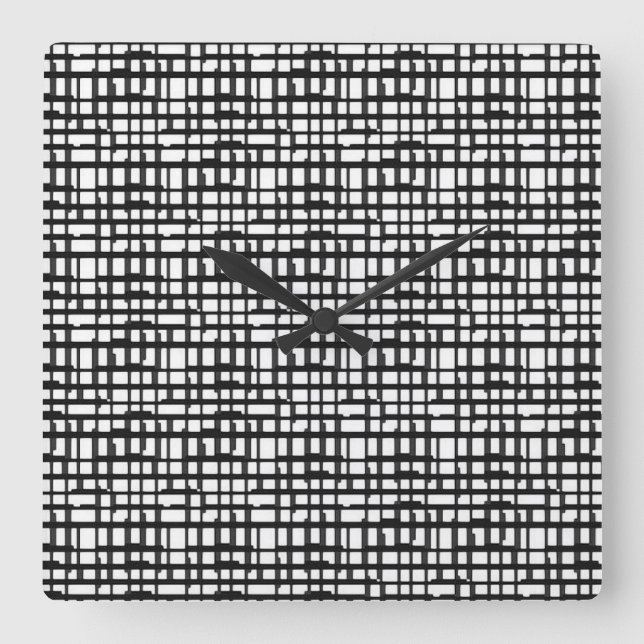 Resumen Reloj de pared cuadrado de cuadrícula ópti (Anverso)
