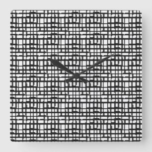 Resumen Reloj de pared cuadrado de cuadrícula ópti