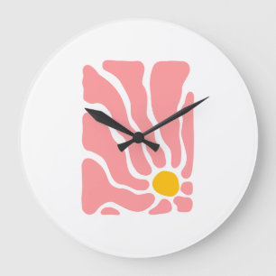 Resumen Reloj de pared de flor rosa