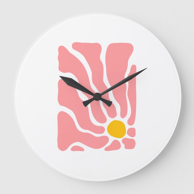 Resumen Reloj de pared de flor rosa (Anverso)