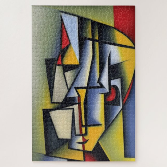 Resumen Retrato Cubista Rompecabezas (Vertical)
