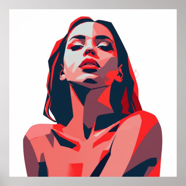 Resumen Retrato de mujer diseño de arte moderno (Frente)