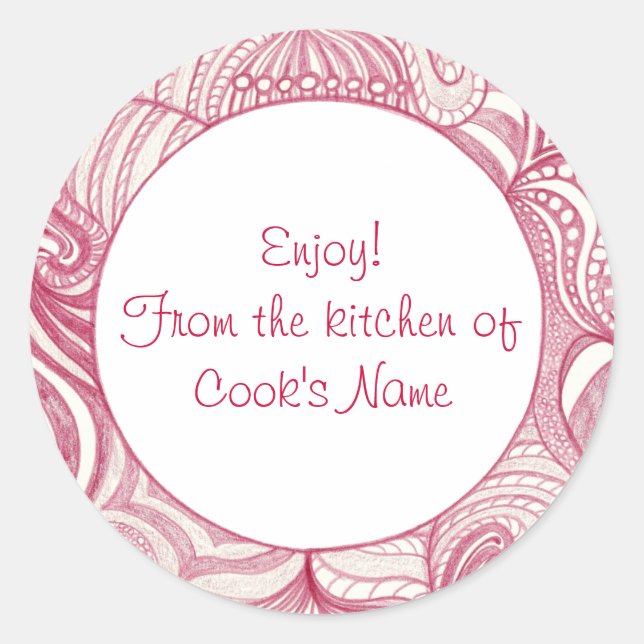 Resumen rojo de la cocina de los Pegatinas de la t (Anverso)