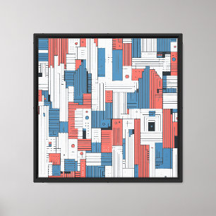 Resumen rojo y azul de la decoración de las parede