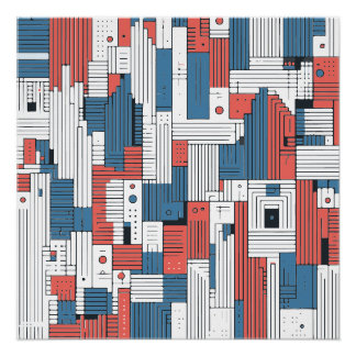 Resumen rojo y azul de la decoración de las parede