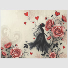 Resumen romántico de papel de tejido gótico