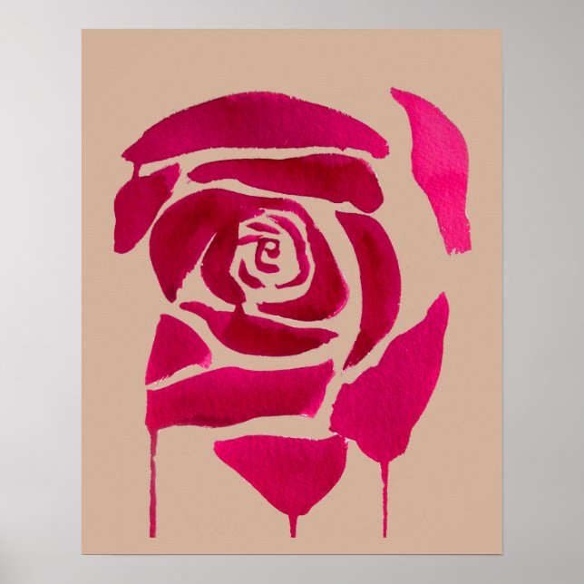Resumen Rosa floral Arte original (Frente)