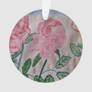 Resumen Rosas de verano Ornamento acrílico