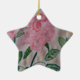 Resumen Rosas de verano Ornamento cerámico