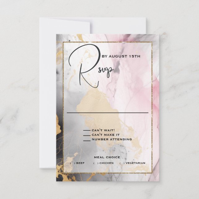 Resumen RSVP Rosa de oro negro rosa (Anverso)