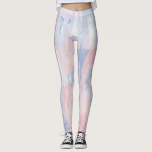 Resumen Rubor y Blue Paint Strokes Leggings