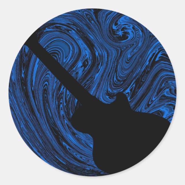 Resumen Swirls Pegatinas de guitarra, azul (Anverso)