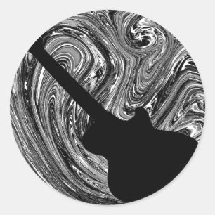 Resumen Swirls Pegatinas de guitarra, negro y blan