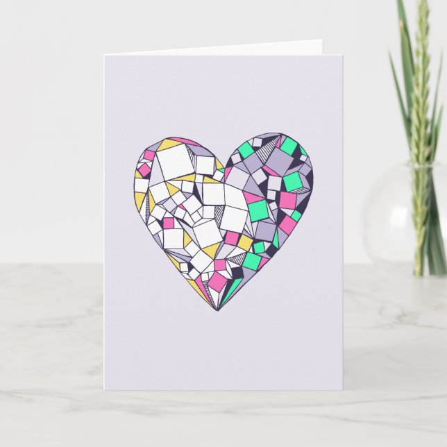 Resumen Tarjeta de felicitación Geométrica Heart B (Anverso)