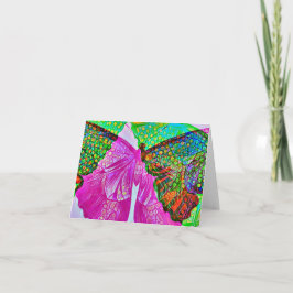 Resumen Tarjeta de nota de arte de mariposa colori