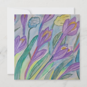 Resumen Tarjeta de saludo plana Crocus Spring Croc