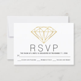 Resumen tarjeta RSVP de boda de diamantes de purpu