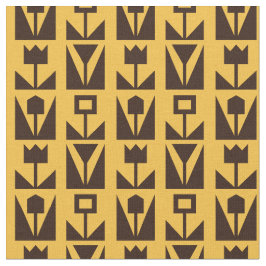 Resumen Tela de patrón floral geométrico amarillo