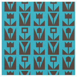 Resumen Tela de patrón floral geométrico azul