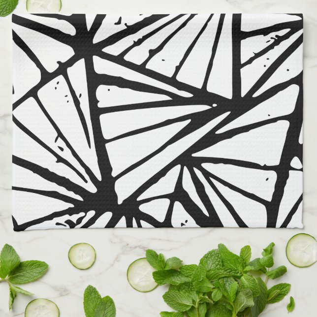 Resumen Triángulos Lino Impresión Toallas de Cocin (Doblado)