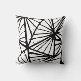 Resumen Triángulos Lino Imprimir Cojín decorativo