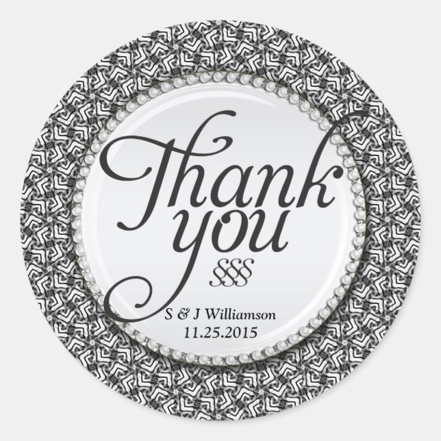 Resumen Tribal Black & White Gracias Pegatinas (Anverso)