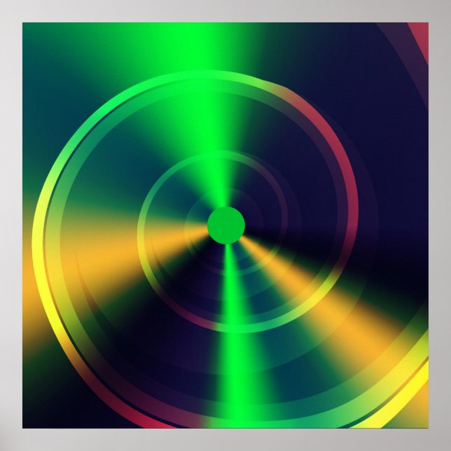 Resumen Trippy Groovy Green Swirl Arte Fractal (Frente)