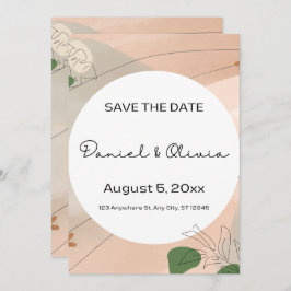 Resumen verde beige salva la invitación a las fech