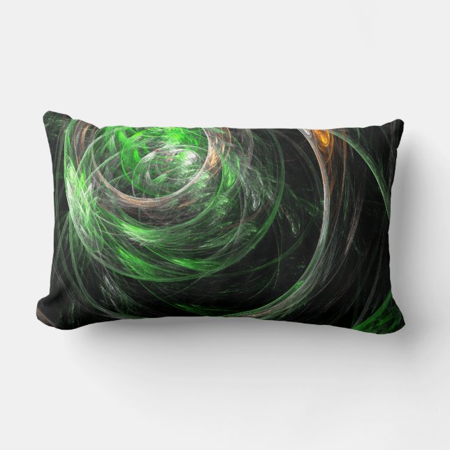 Resumen verde del mundo: almohada lumbar del arte (Anverso)