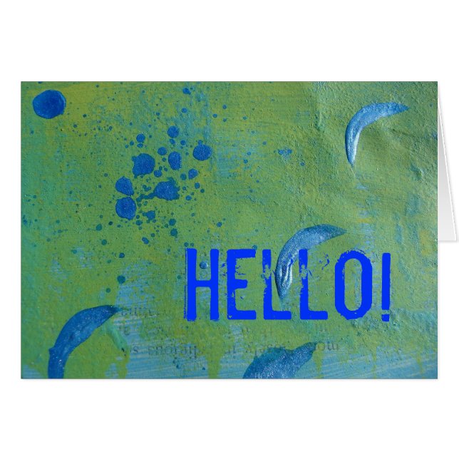 Resumen verde y azul, ¡Hola! (Anverso (Horizontal))