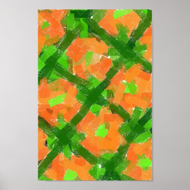 Resumen verde y Naranja del arte moderno (Frente)