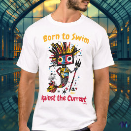 Resumen Vibrante camiseta gráfica de la sirena